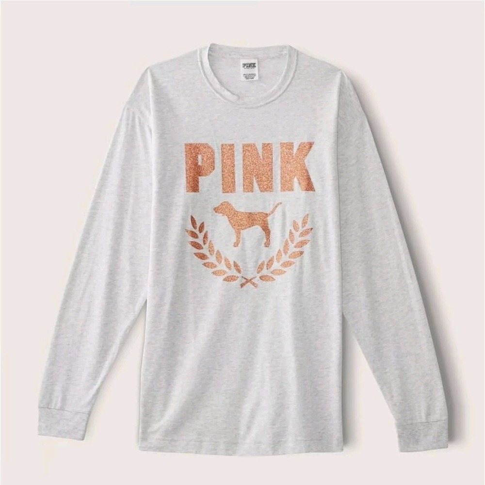 Victorias's Secret PINK Size XS Top Tee T Shirt Copper Bling NEW NWT RET $42.50 - Picture 3 of 5